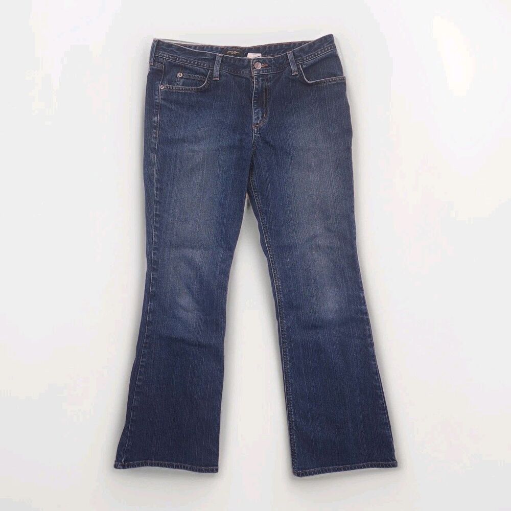 VTG Eddie Bauer Curvy Bootcut Jeans Women's 12L Cowgirl Western Special Dyed Y2K